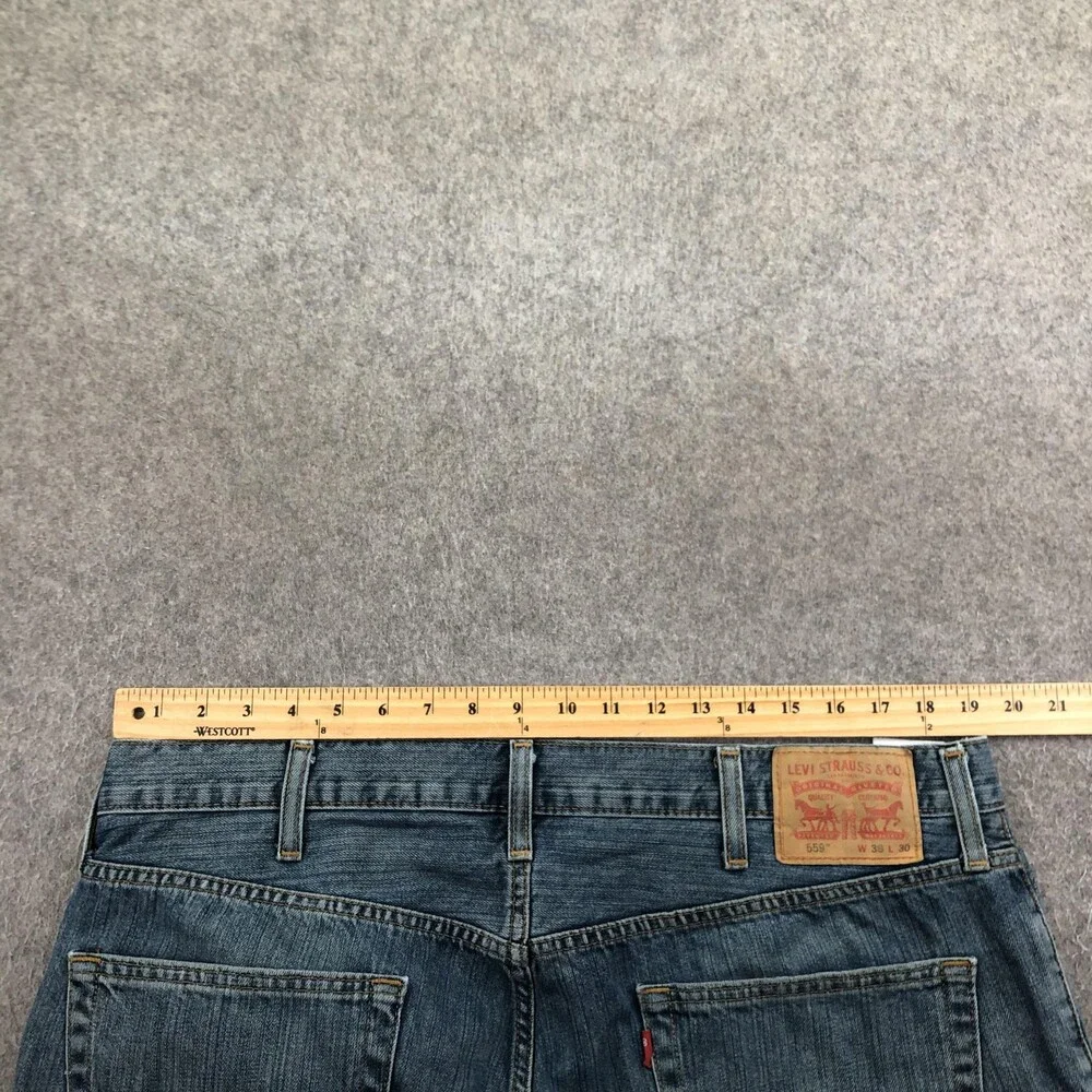 Levis 559 Jeans Mens 38x30 Blue Medium Wash Relaxed Straight Denim Pants Casual